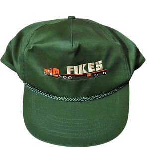 Vintage 90's Fikes Truck Line Snapback Freight Trucking Green